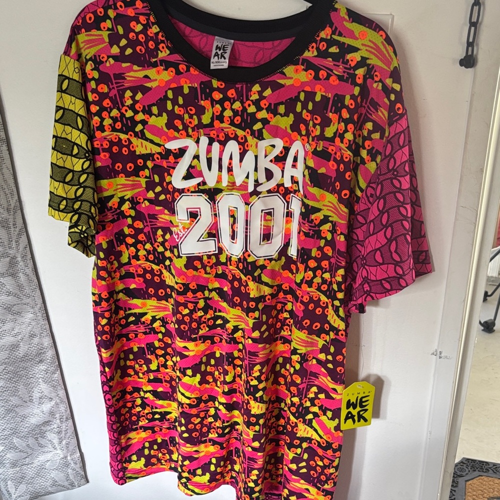 Zumba Fitness Graphic Tee - Pink and Yellow